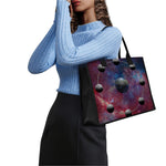 Galaxy Lunar Phase Print Canvas Tote Bag