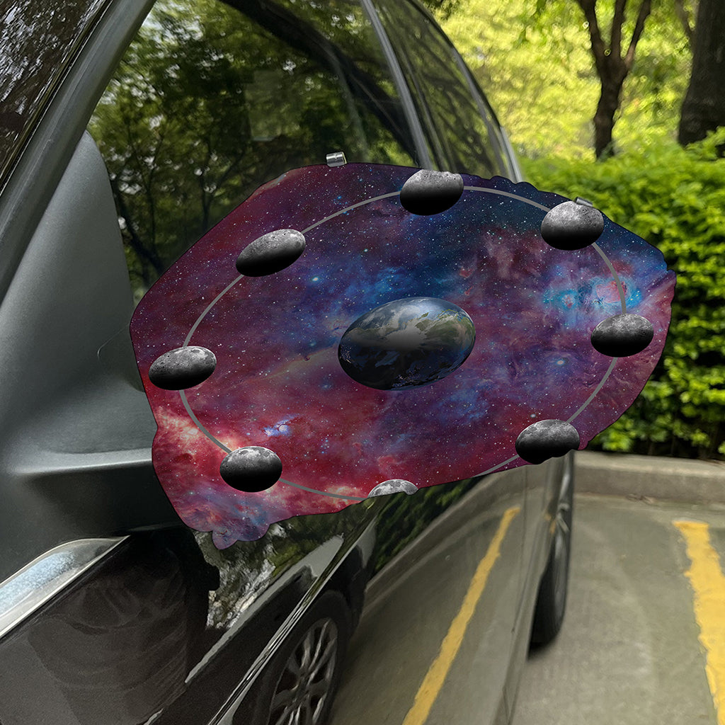 Galaxy Lunar Phase Print Car Side Mirror Covers