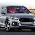 Galaxy Lunar Phase Print Car Windshield Sun Shade