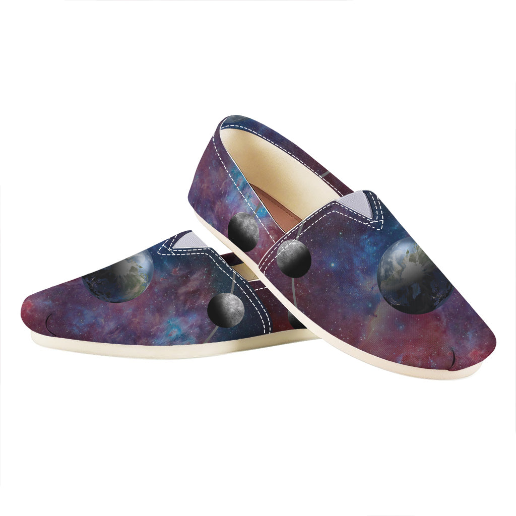 Galaxy Lunar Phase Print Casual Shoes
