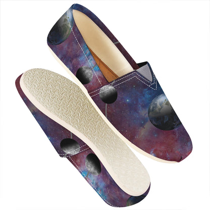 Galaxy Lunar Phase Print Casual Shoes