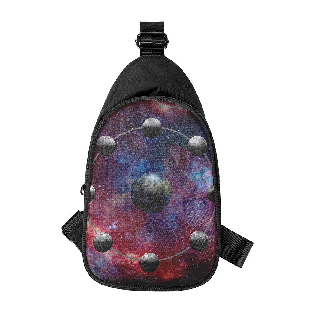 Galaxy Lunar Phase Print Chest Bag
