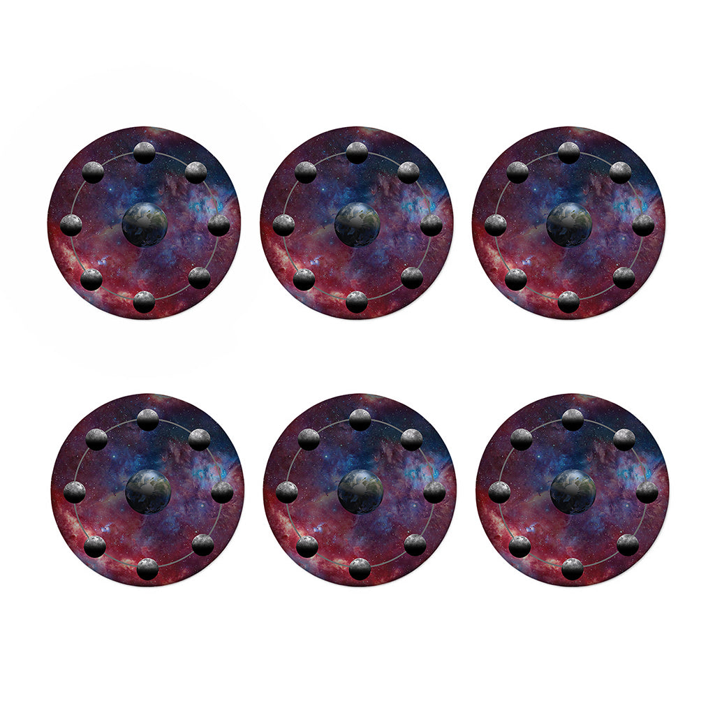 Galaxy Lunar Phase Print Coaster Set
