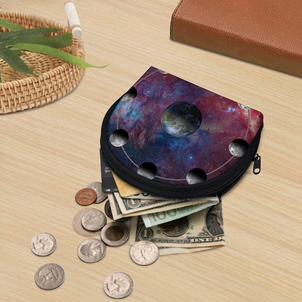 Galaxy Lunar Phase Print Coin Purse