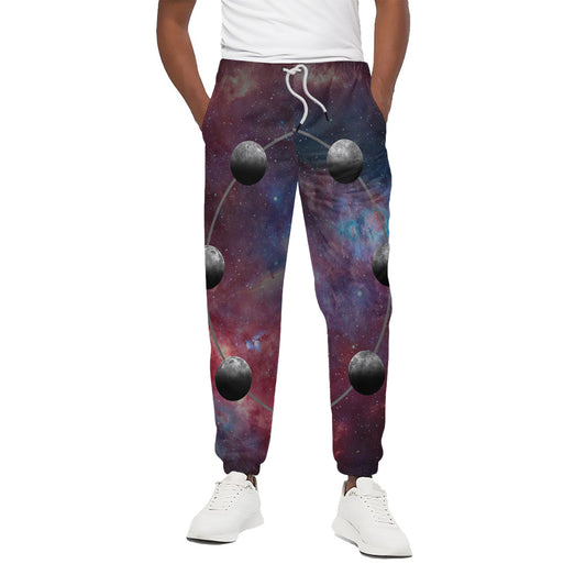 Galaxy Lunar Phase Print Cotton Pants