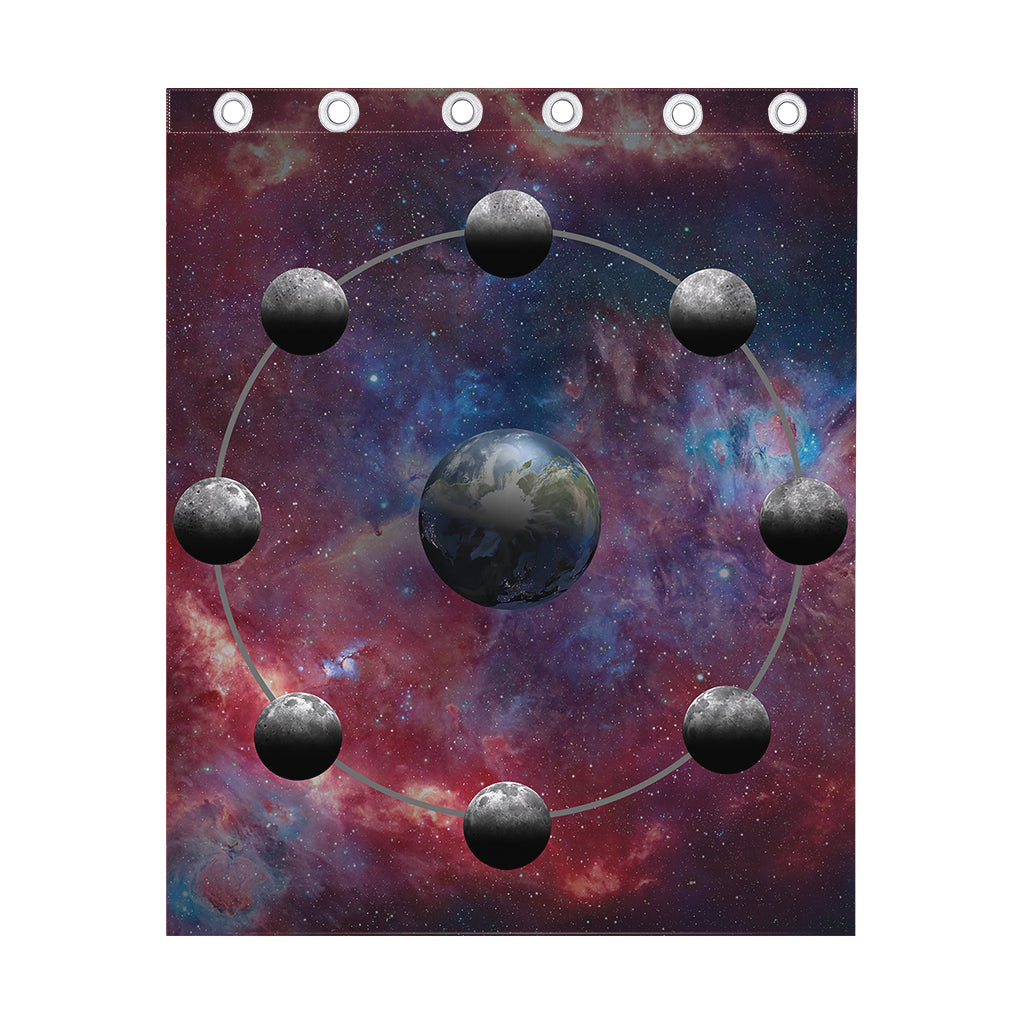 Galaxy Lunar Phase Print Curtain