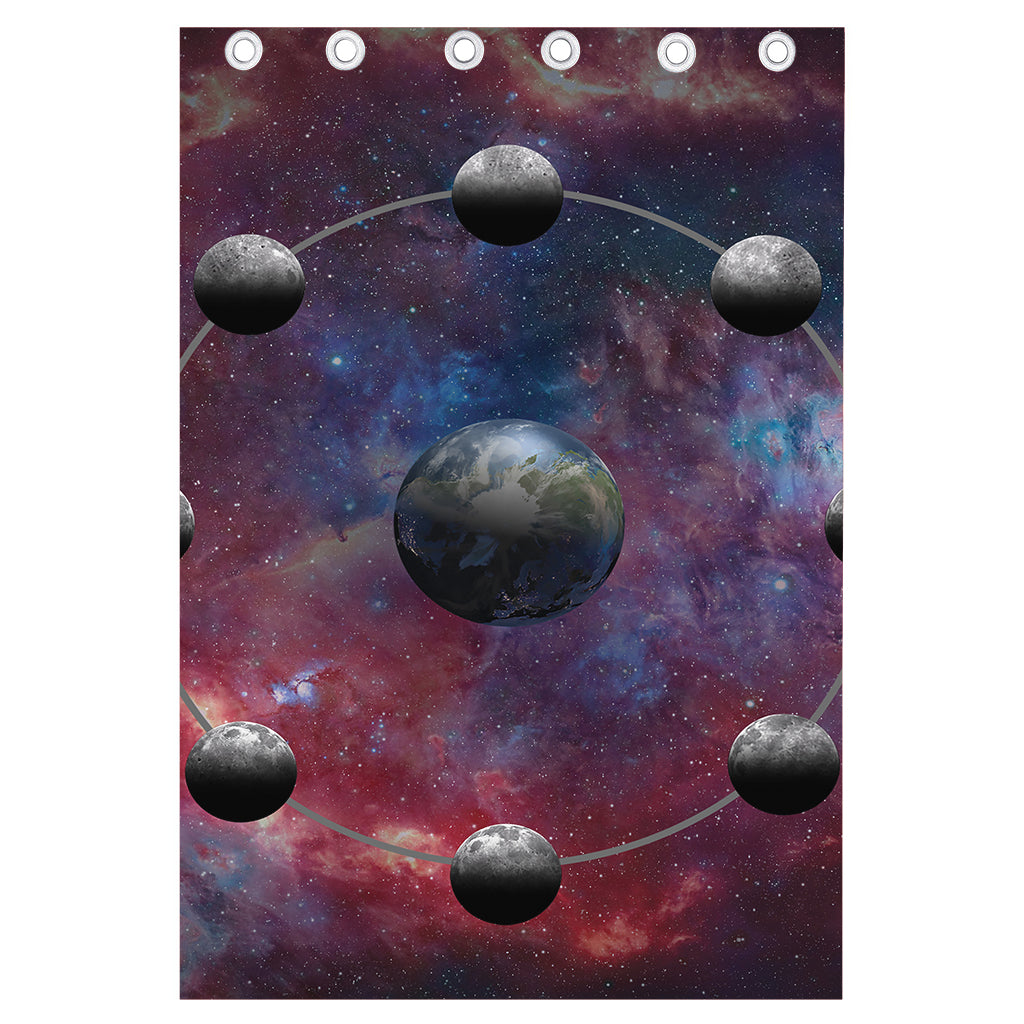 Galaxy Lunar Phase Print Curtain
