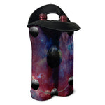 Galaxy Lunar Phase Print Double Neoprene Wine Tote