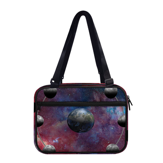 Galaxy Lunar Phase Print Double Strap Bible Bag