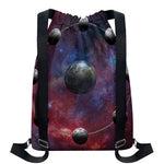 Galaxy Lunar Phase Print Drawstring Backpack