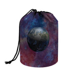 Galaxy Lunar Phase Print Drawstring Makeup Bag
