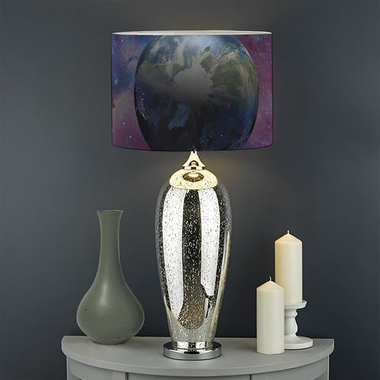 Galaxy Lunar Phase Print Drum Lamp Shade