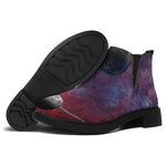 Galaxy Lunar Phase Print Flat Ankle Boots