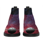 Galaxy Lunar Phase Print Flat Ankle Boots