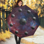 Galaxy Lunar Phase Print Foldable Umbrella