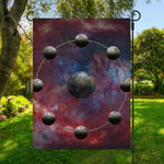 Galaxy Lunar Phase Print Garden Flag