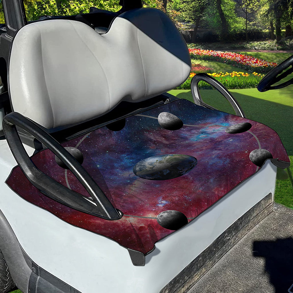 Galaxy Lunar Phase Print Golf Cart Seat Cover