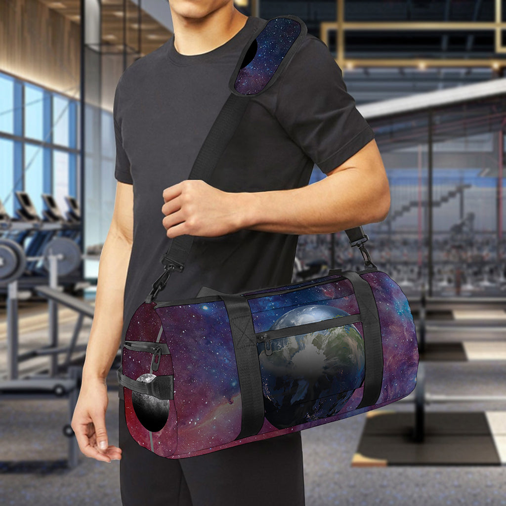 Galaxy Lunar Phase Print Gym Bag