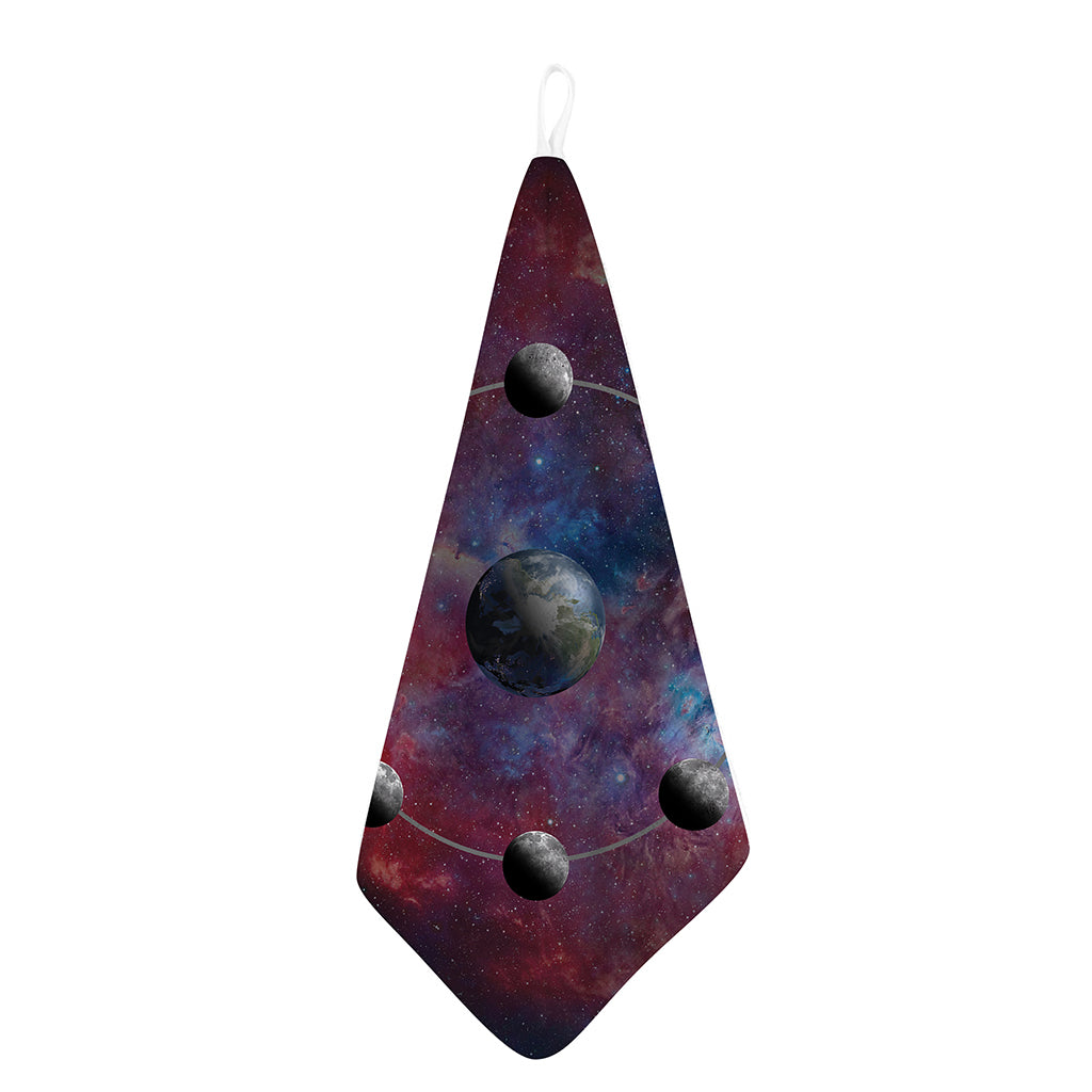 Galaxy Lunar Phase Print Hand Towel