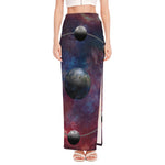 Galaxy Lunar Phase Print High Slit Maxi Skirt