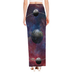 Galaxy Lunar Phase Print High Slit Maxi Skirt