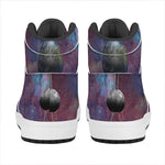 Galaxy Lunar Phase Print High Top Leather Sneakers
