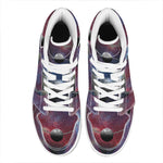 Galaxy Lunar Phase Print High Top Leather Sneakers