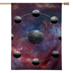 Galaxy Lunar Phase Print House Flag