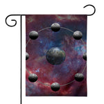 Galaxy Lunar Phase Print House Flag