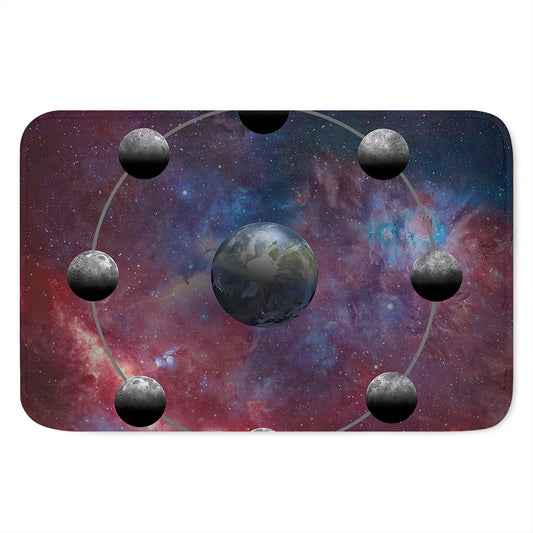 Galaxy Lunar Phase Print Indoor Door Mat