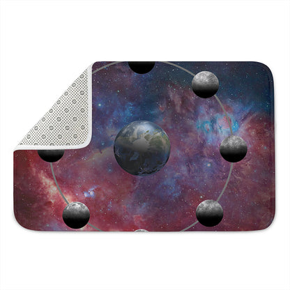 Galaxy Lunar Phase Print Indoor Door Mat