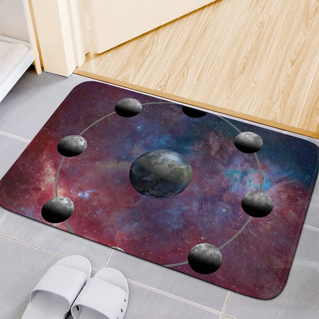 Galaxy Lunar Phase Print Indoor Door Mat