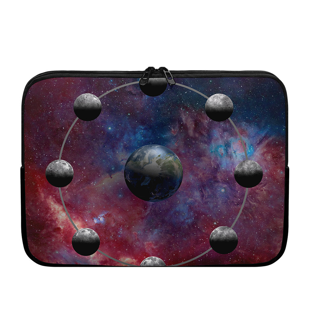 Galaxy Lunar Phase Print Laptop Sleeve
