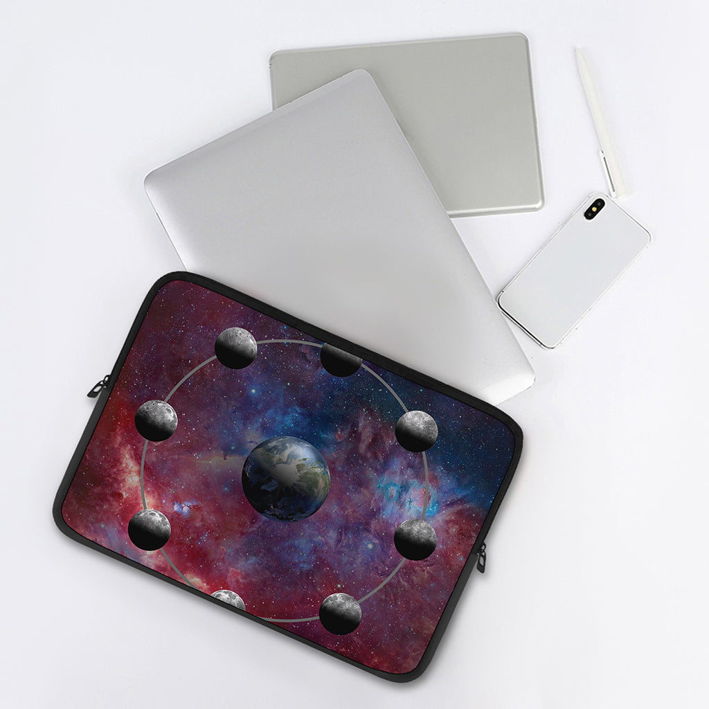 Galaxy Lunar Phase Print Laptop Sleeve