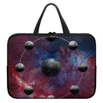 Galaxy Lunar Phase Print Laptop Sleeve With Handle