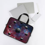 Galaxy Lunar Phase Print Laptop Sleeve With Handle