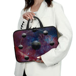 Galaxy Lunar Phase Print Laptop Sleeve With Handle