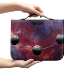 Galaxy Lunar Phase Print Leather Bible Cover
