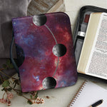Galaxy Lunar Phase Print Leather Bible Cover