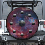 Galaxy Lunar Phase Print Leather Spare Tire Cover