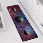 Galaxy Lunar Phase Print Long Kitchen Mat