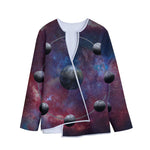 Galaxy Lunar Phase Print Long Sleeve Short Coat