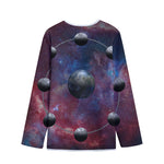 Galaxy Lunar Phase Print Long Sleeve Short Coat