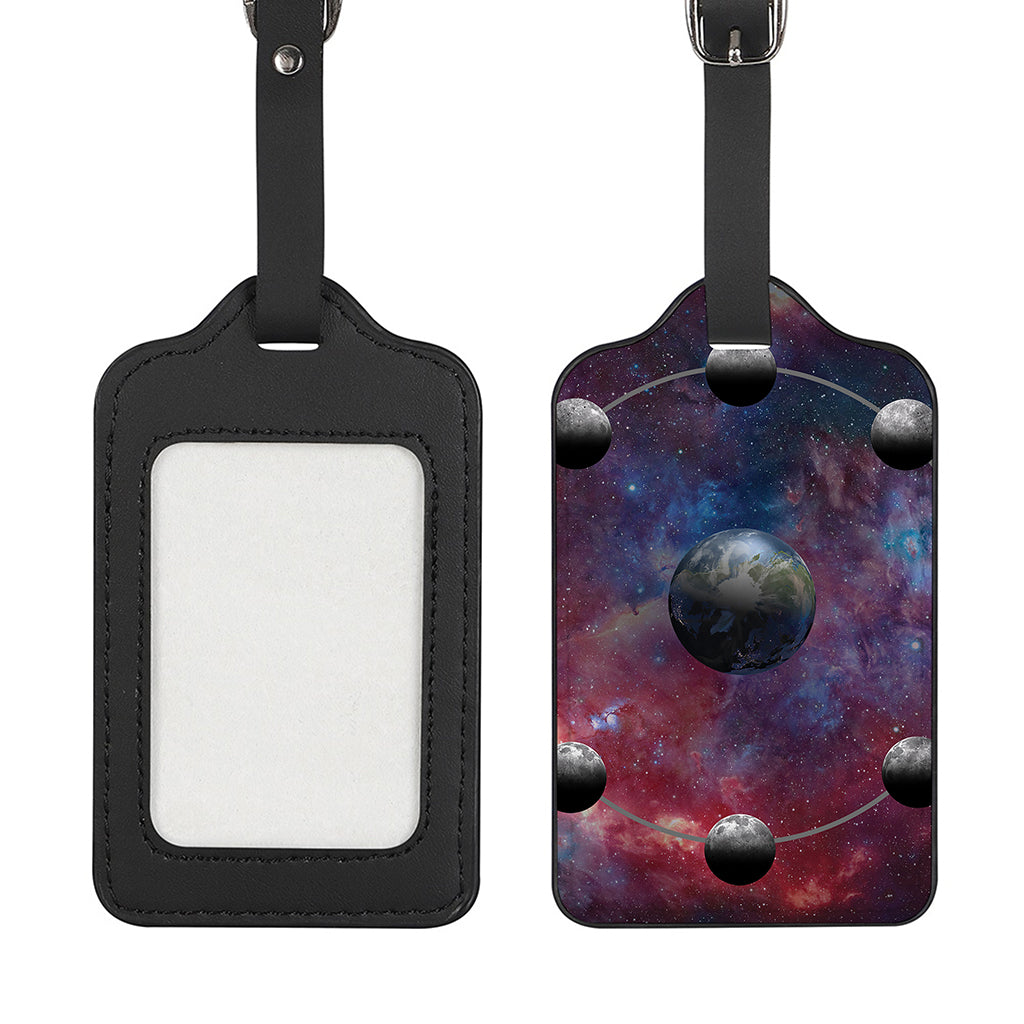 Galaxy Lunar Phase Print Luggage Tag