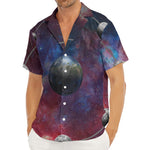 Galaxy Lunar Phase Print Men's Deep V-Neck Shirt