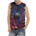 Galaxy Lunar Phase Print Men's Fitness Tank Top