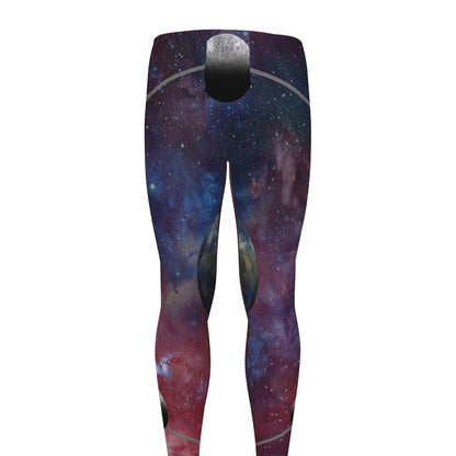 Galaxy Lunar Phase Print Men's leggings