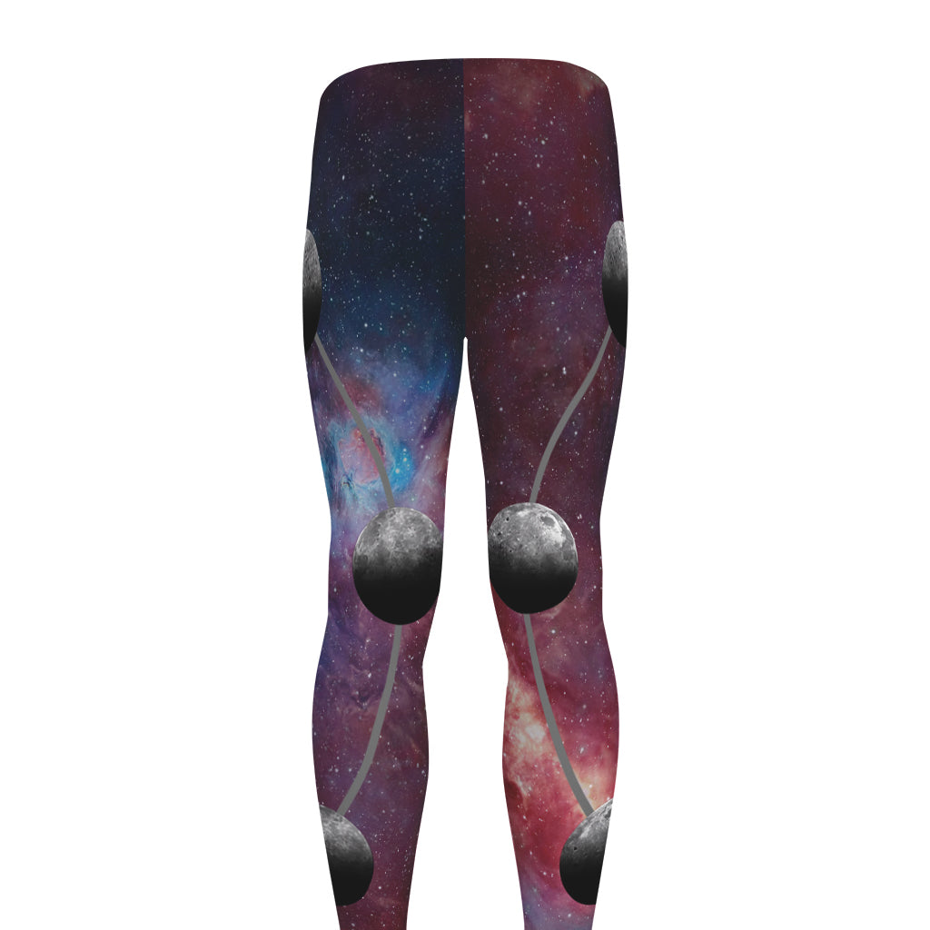 Galaxy Lunar Phase Print Men's leggings