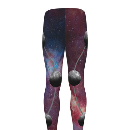 Galaxy Lunar Phase Print Men's leggings