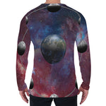 Galaxy Lunar Phase Print Men's Long Sleeve T-Shirt